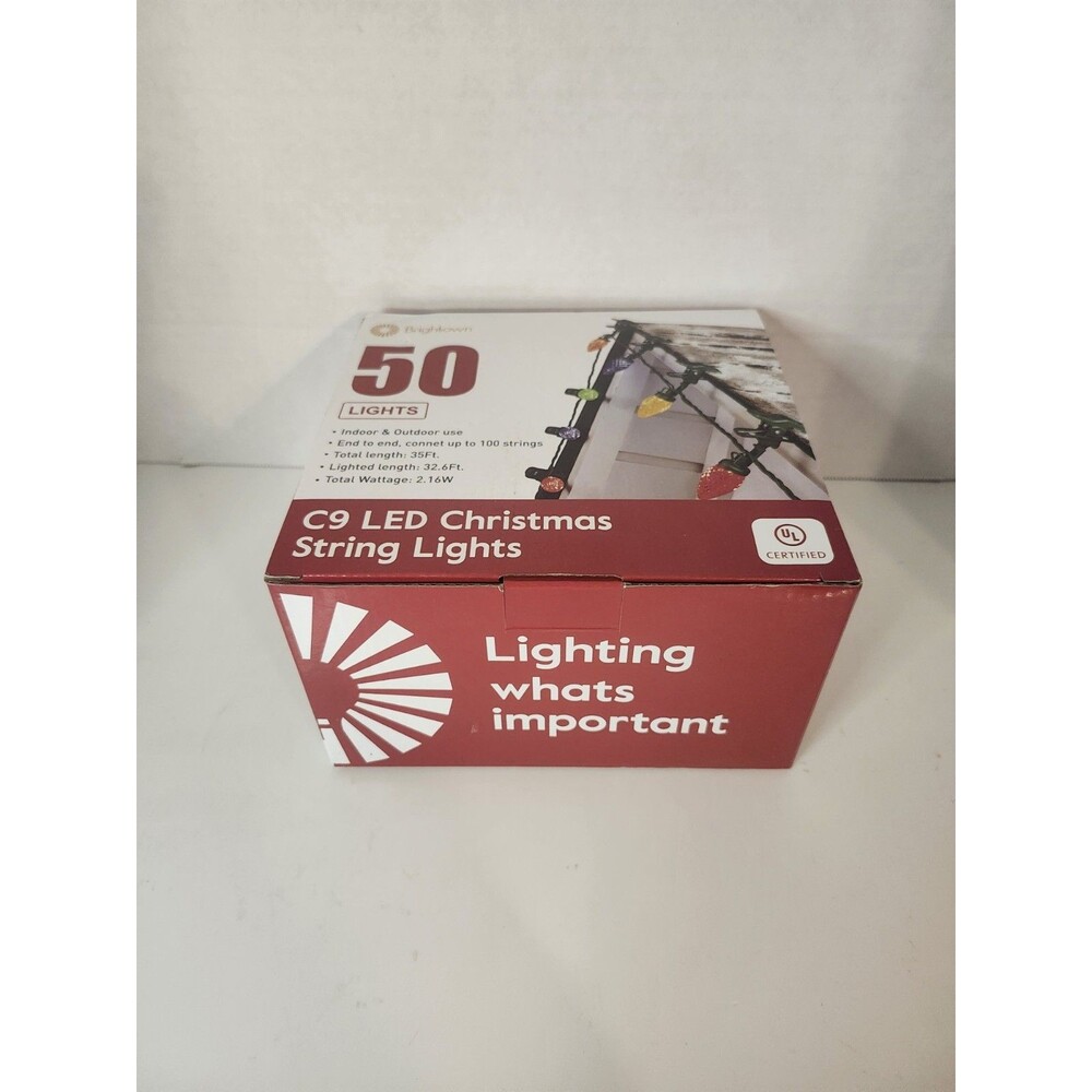 Brightown C9 LED Christmas String Lights 100 CT Green Wire